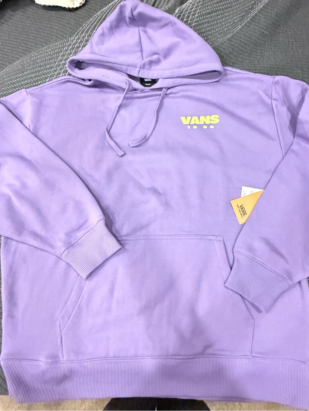 Vans Lavender Hoodie with Yellow Graphic Back Print